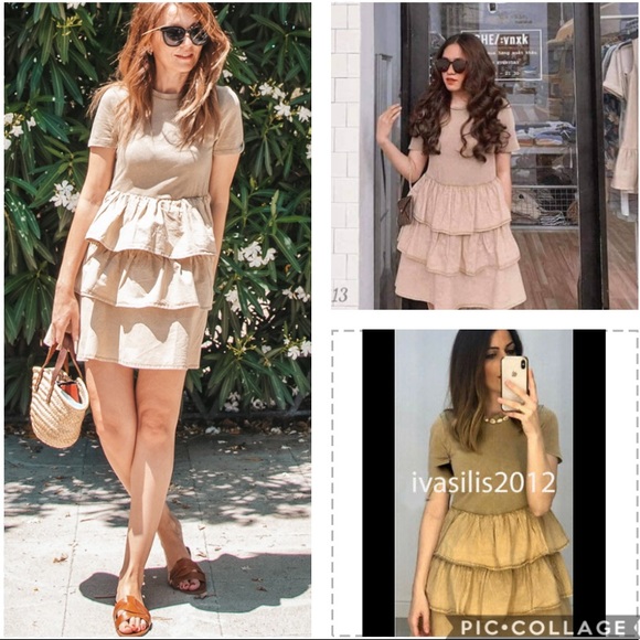 ZARA combination ruffled dress bloggers favorite - Picture 2 of 5